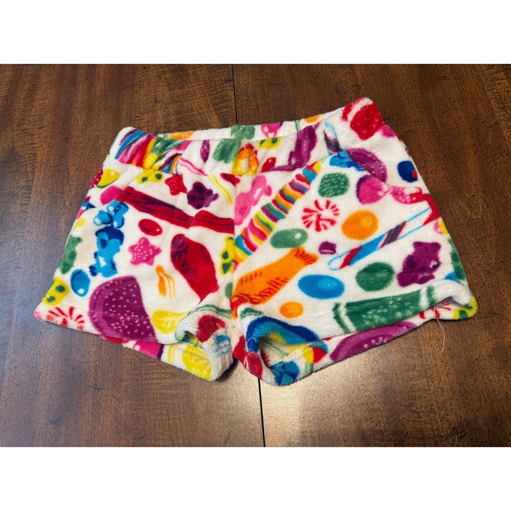 Dylans Candy Bar Pajama Shorts Womens XL Candy Print Fleece Sleepwear Colorful
